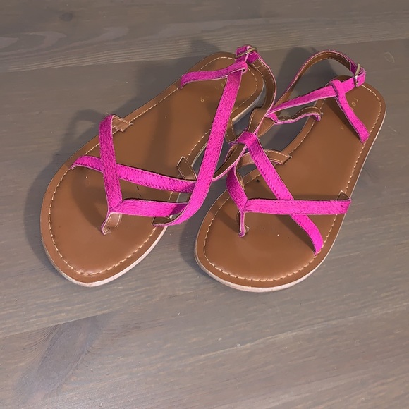 Topshop Fuchsia Calf Hair Leather Sandals - Women’s Size 40 - Picture 2 of 8